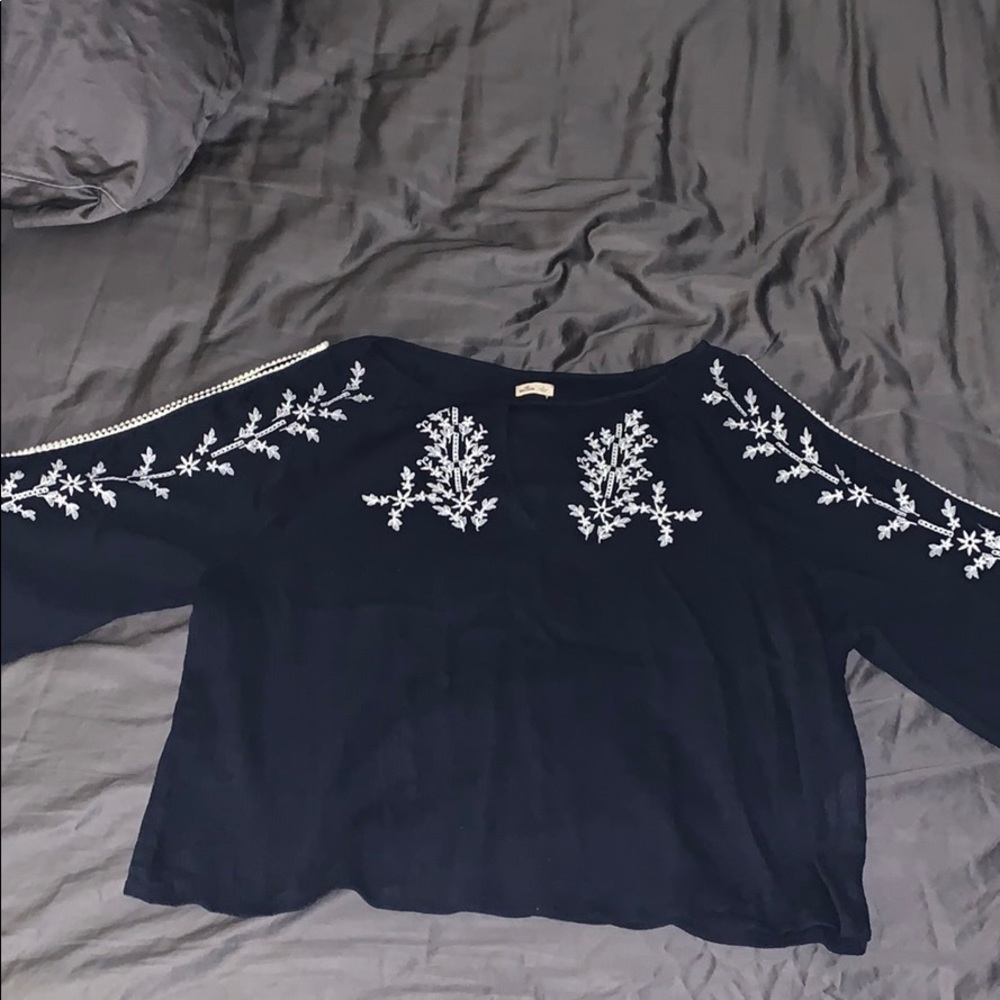 Hollister Dark blue 3/4 sleeve blouse